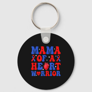 Mama of a heart warrior congenital heart defect keychain