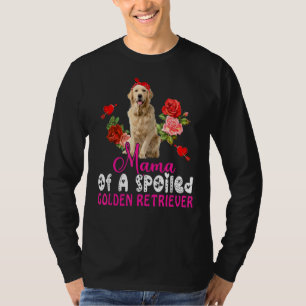 Mama Of A Spoiled Golden Retriever Cute Dog Bow Ti T-Shirt