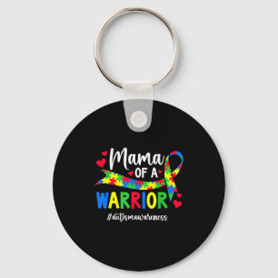 Mama of a warrior autism awareness for mom proud keychain