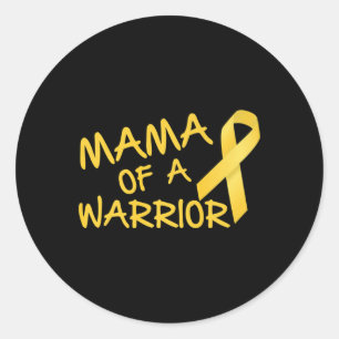 Mama Of A Warrior Childhood Cancer Awareness 1 Classic Round Sticker