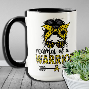 Mama Of A Warrior Childhood Cancer Awareness Mom  Mug