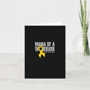 Mama Of A Warrior Childhood Cancer Awareness Ribbo Card