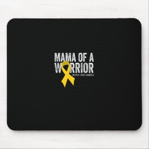 Mama of a Warrior Childhood Cancer Awareness Ribbo Mouse Pad