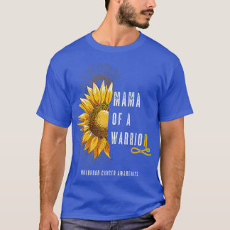 Mama of a Warrior Childhood Cancer, Ribbon Oncolog T-Shirt