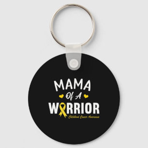 Mama Of A Warrior Hero Childhood Cancer Awareness Keychain