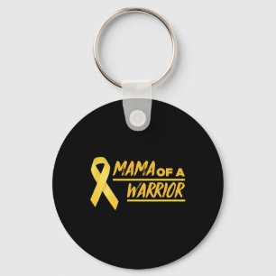 Mama Of A Warrior Mom Childhood Cancer Awareness Keychain