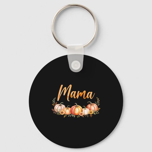 Mama Of Little Pumpkin First Birthday Autumn Pumpk Keychain (Front)