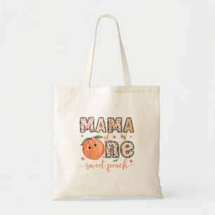 Mama Of One Sweet Peach 1st Birthday Girl Matching Tote Bag