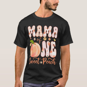 Mama of one sweet peach 1st birthday girl party T-Shirt