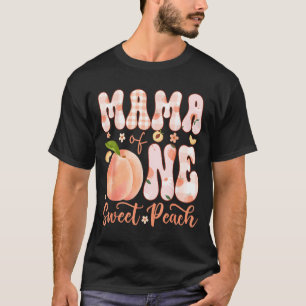 Mama of One Sweet Peach 1st Birthday Girl Party T-Shirt