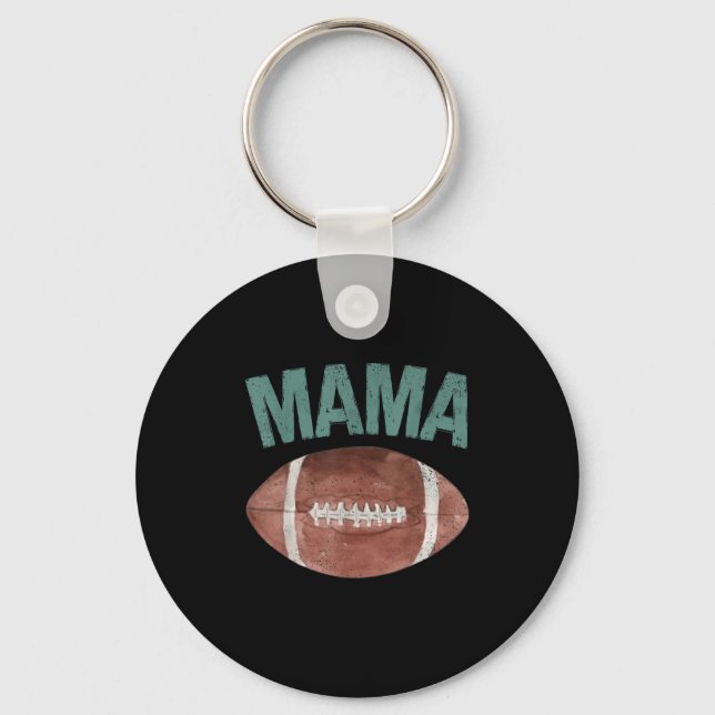 Mama Of The 1 Year Old Football 1st Year Down Birt Keychain (Front)