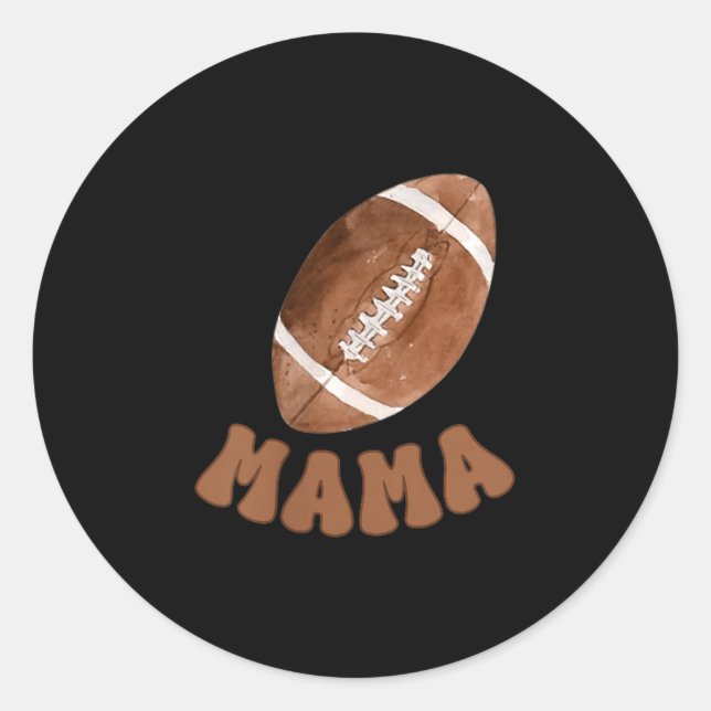 Mama Of The 1 Year Old Football First Birthday Boy Classic Round Sticker (Front)