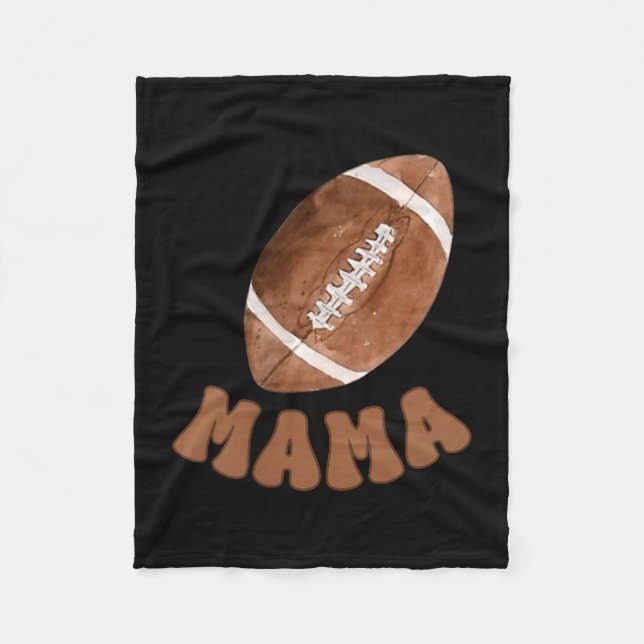 Mama Of The 1 Year Old Football First Birthday Boy Fleece Blanket (Front)
