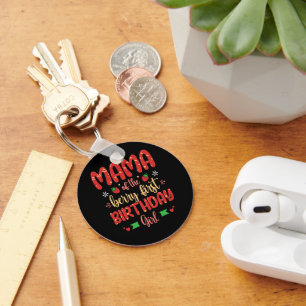 Mama Of The Berry First Birthday Girl Funny Mother Keychain