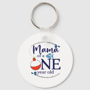 Mama Of The Big One Fishing Boy First Birthday Ofi Keychain