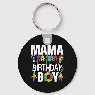 Mama Of The Birthday Boy Autism Mom  Keychain