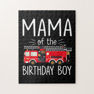 Mama of the Birthday Boy Fire Truck Firefighter Fa Jigsaw Puzzle
