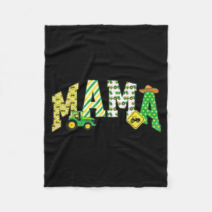 Mama of the birthday boy tractor farm trucks fleece blanket
