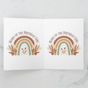 Mama Of The Birthday Girl Boho Rainbow Birthday Card