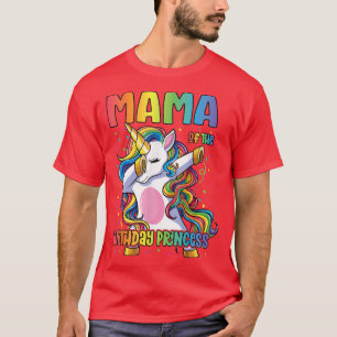 Mama of the Birthday Princess Mom Dabbing Unicorn T-Shirt