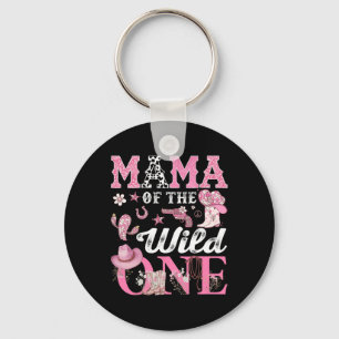 Mama Of The Birthday Wild One 1st Birthday Cowgirl Keychain