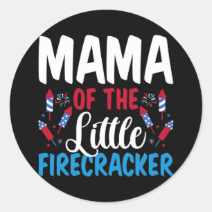 Mama Of The Little Firecracker 4th of July Classic Round Sticker