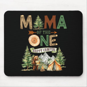 Mama of the one happy camper 1st birthday camping mouse pad