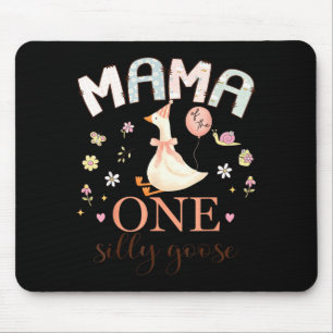 Mama of the one silly goose 1st birthday girl mouse pad