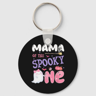 Mama Of The Spooky One 1st Birthday Halloween Pink Keychain