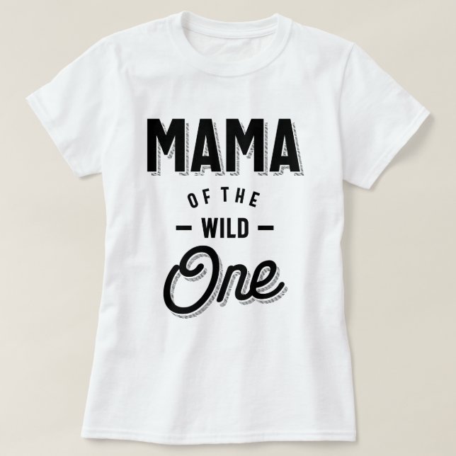 Mama of the Wild One Boho Feather 1st Birthday Fam T-Shirt (Design Front)