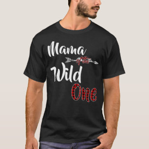 Mama of the Wild One Plaid Lumberjack 1st Birthday T-Shirt