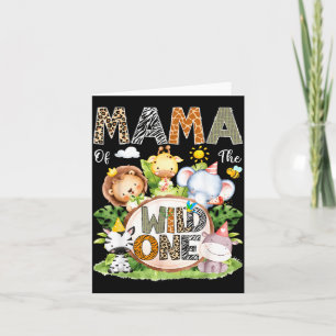 Mama Of The Wild One Safari Jungle Woodland 1st Bi Card