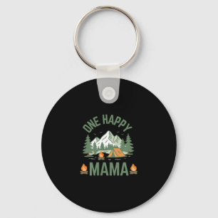 Mama one happy camper 1st birthday camping keychain