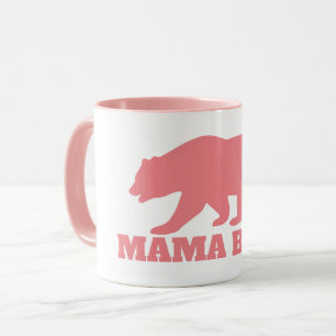 Mama ours silhouette tasse à café avec poignée 