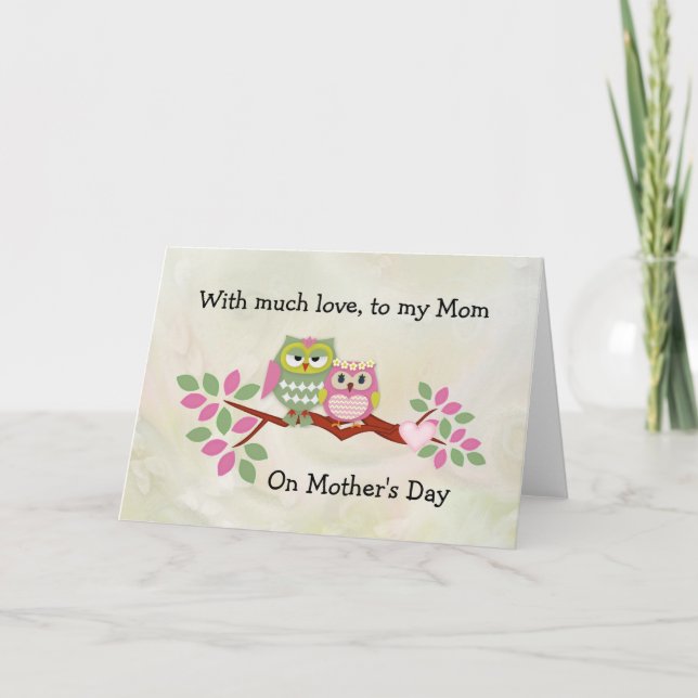 Mama Owl Mother's Day Card (Front)