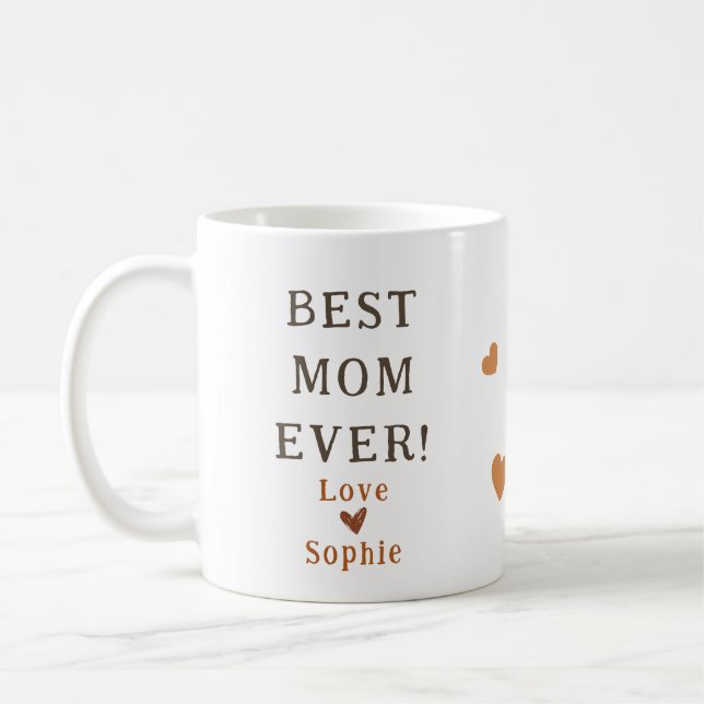Mama Owl& Nestling Best Mom Ever Mother's Day  Coffee Mug (Left)