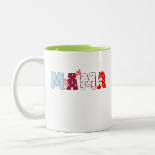 Mama Patchwork Mug - Jolie conception de coeur col
