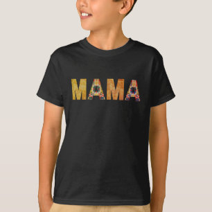 Mama Patchwork Typography Design T-Shirt