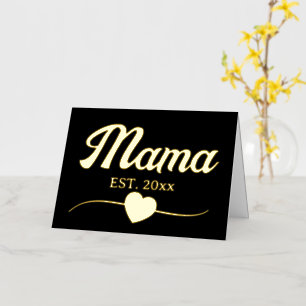 Mama personalized year custom text heart vintage foil greeting card