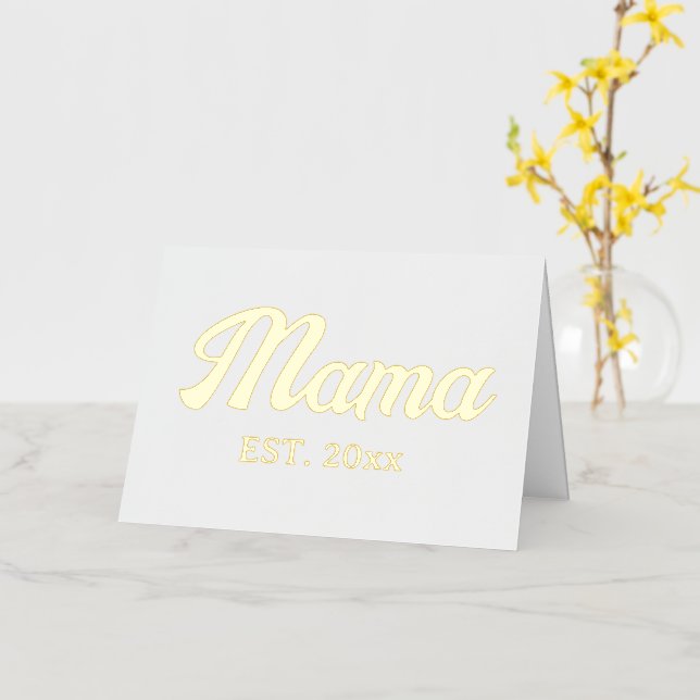 Mama personalized year custom text hearts foil greeting card (Yellow Flower)