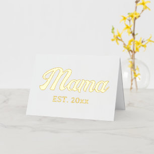 Mama personalized year custom text hearts foil greeting card