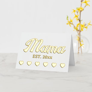 Mama personalized year custom text hearts foil greeting card