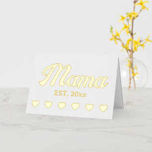 Mama personalized year custom text hearts foil greeting card