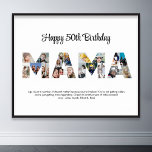 Mama Photo Collage Letter Cutout Mom Birthday Poster<br><div class="desc">Celebrate the special moments with your mother with this Mama Photo Collage design. This customizable design is perfect for creating a personalized and heartfelt gift for Mother's Day and Birthday celebration. Craft a beautiful collage with the word MAMA, featuring cherished moments, creating a visual journey of the precious memories you've...</div>