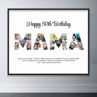 Mama Photo Collage Letter Cutout Mom Birthday