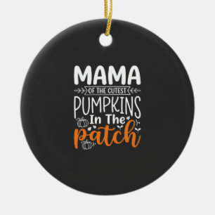 Mama Pumpkins Patch Halloween Design_1 Ceramic Ornament