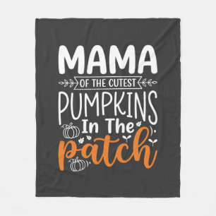 Mama Pumpkins Patch Halloween Design_1 Fleece Blanket