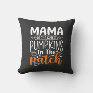 Mama Pumpkins Patch Halloween Design_1 Throw Pillow