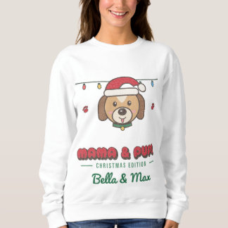 Mama & Pups Custom Dog Mom Christmas Sweatshirt