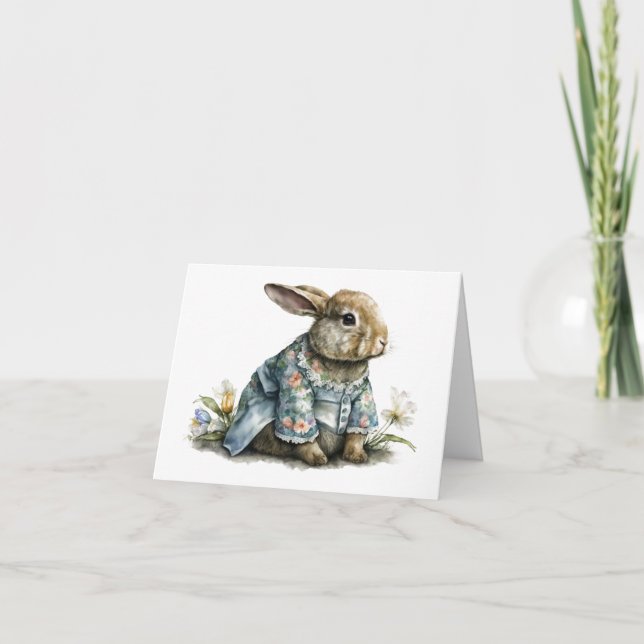 MAMA RABBIT BLANC GREETING CARTE (Devant)